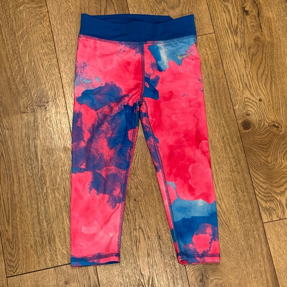 Nike Kids Pink and Blue Dri Fit Leggings